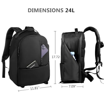 TAAOKA Camera Backpack, DSLR/SLR/Mirrorless Camera Bag for Photographer, Waterproof Camera bag with Tripod Holder & 16in Laptop Compartment Compatible with Canon/Nikon/Sony, Black