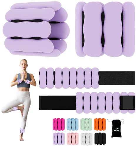 Ankle and Wrist Weights for Women & Men, Adjustable Arm & Leg Weights Set of 2 (1 lb/2 lb Each) Soft Silicone Weighted Bands Weighted Bracelet for Pilates Yoga Dance Walking Running Swimming Water Pool Home Gym Fitness Workout Jogging Gymnastics Aerobics