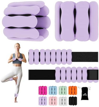 Ankle and Wrist Weights for Women & Men, Adjustable Arm & Leg Weights Set of 2 (1 lb/2 lb Each) Soft Silicone Weighted Bands Weighted Bracelet for Pilates Yoga Dance Walking Running Swimming Water Pool Home Gym Fitness Workout Jogging Gymnastics Aerobics