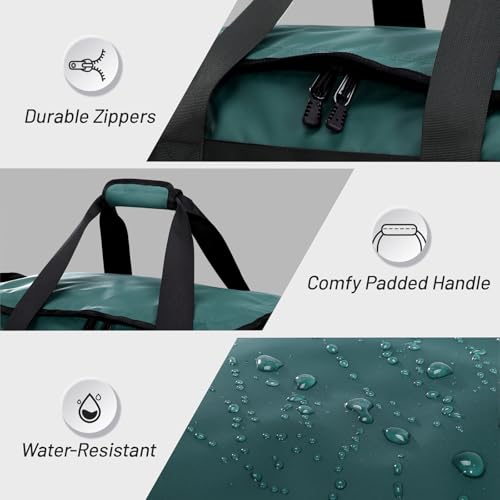 MIER Gym Bag for Men Large Duffel Backpack with Shoe Compartment, 60L Convertible Duffle Bags Weekender Overnight Bag for Gym Sports Travel, Dark Teal - color: Dark Teal