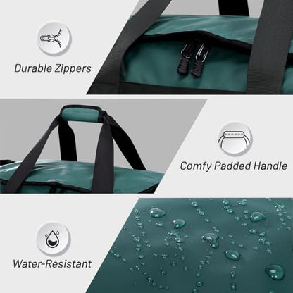 MIER Gym Bag for Men Large Duffel Backpack with Shoe Compartment, 60L Convertible Duffle Bags Weekender Overnight Bag for Gym Sports Travel, Dark Teal - color: Dark Teal