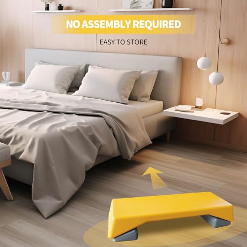 Prime Aerobics Step Platform Height-Adjustable Fitness Equipment Stepper Trainer Exercise Step Platform Sliding Lifting Pad - color: Yellow