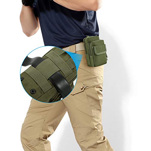 FRTKK 2 Pack Molle Pouches - Tactical Compact Water-Resistant EDC Pouch Bag Small Utility Pouch - color: 2 Pack-Army green 2