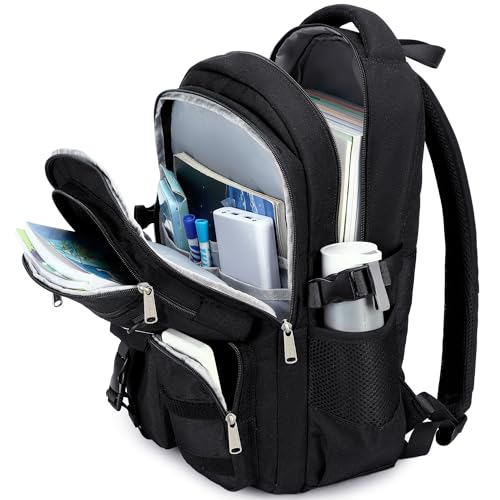 abshoo Large Heavy Duty Backpack For School College Bookbag Casual Multi Pocket Travel Backpacks - color: Black