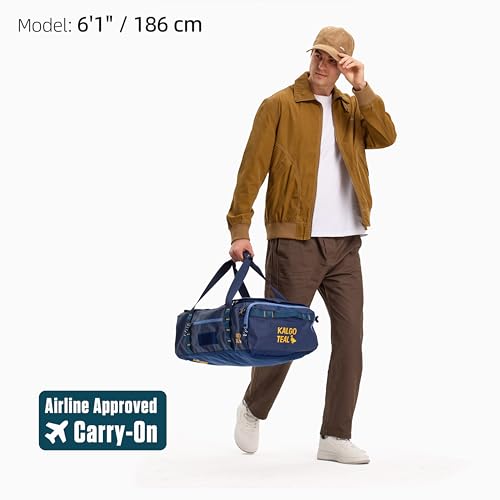 Utility Duffle Bag 40L, Convertible Backpack for Travel, Gym & Commute, Water Repellent - color: Blue Abyss