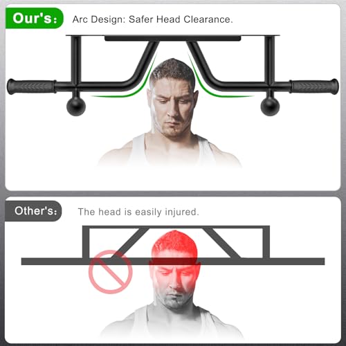SELEWARE Heavy Duty Wall Mounted Pull Up Bar - Fully Welded Multifunctional Chin Up Bar with Ball Finger Training & Accessory Hooks, 600LB Capacity for Support Beam/Joist/Doorway