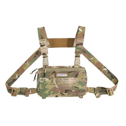 EXCELLENT ELITE SPANKER Tactical Chest Rig Pack EDC Chest Bag Molle Utility Chest Pouch for Outdoor Hunting Workouts Hiking - color: Multicam