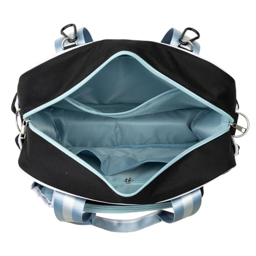 Cute Prepster Pickleball Bag for Women with Fence Hook, Tote with Pockets for Water Bottle, Paddles, Balls, Accessories - color: Black