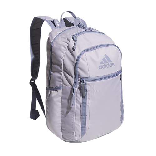 adidas Excel 7 School Backpack for Laptop, Gym and Travel, 34L, Silver Dawn Grey/Grey/Silver Violet Purple/7, OSFA - color: Silver Dawn Grey/Grey/Silver Violet Purple/7, size: One Size