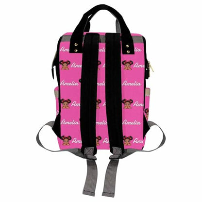 Custom Diaper Bag with Name, Personalized School Bag Africa Girl Pattern, Monogram Nappy Backpack with Thermal Pockets for Adults Kids, Large Capacity Waterproof Diaper Bag, Travel Gifts - color: Color-9