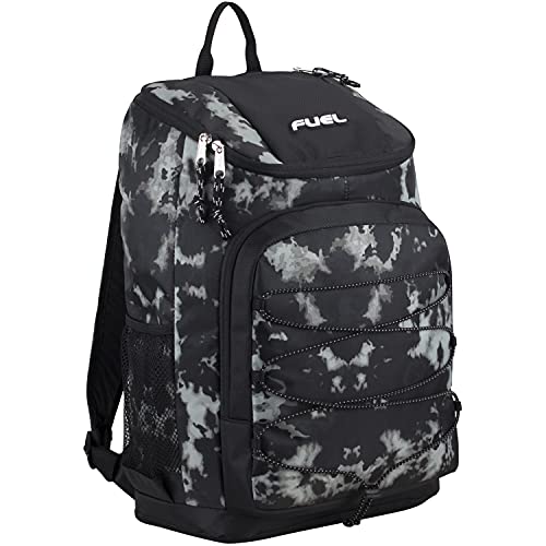 FUEL Wide Mouth Sports Luggage Carry On Weekender Travel Backpack with Front Bungee and Inner Tech Pocket, Gungee Tie Dye/Black - color: Gungee Tie Dye/Black