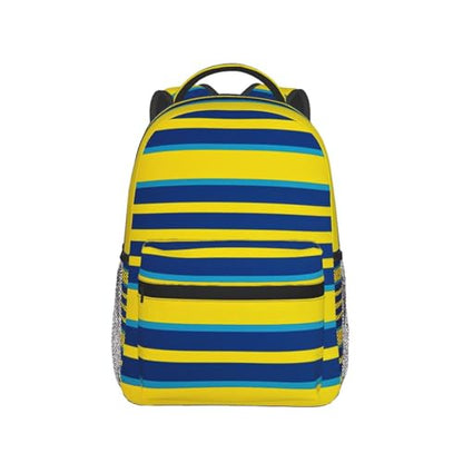 Travel Backpack Yellow and blue stripes Carry on Backpack Lightweight Business 15.6inch Laptop Backpack for Men Women - color: Yellow and Blue Stripes