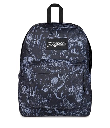 JanSport SuperBreak Plus Backpack with Padded 15-inch Laptop Sleeve and Integrated Bottle Pocket - Spacious and Durable Daypack for Work and Travel, Afflicted Black/Charcoal/Dk Grey - color: Afflicted Black/Charcoal/Dk Grey