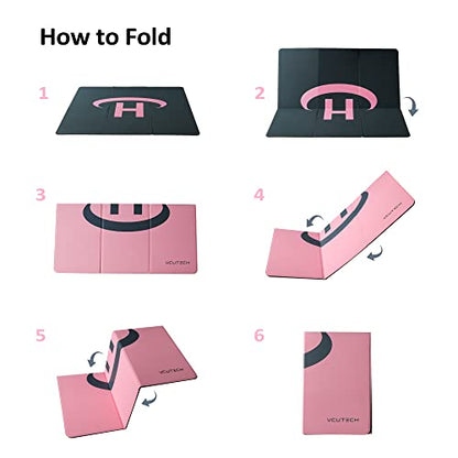 VCUTECH Drone Landing Pad - Weighted 25 inch(65cm) for DJI Mini 3 Pro, Mavic 3, Mavic Air 2/2S, DJI Mini 2, FPV Drone, Avata Fly More Kit Accessories (Pink)