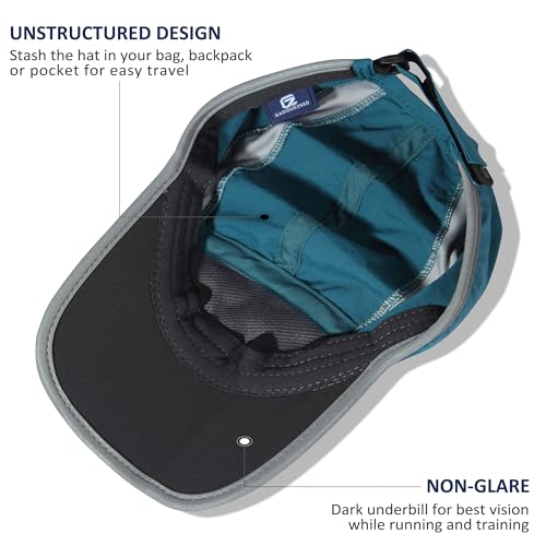 GADIEMKENSD Reflective Folding Outdoor Hat Unstructured Design UPF 50+ Sun Protection Sport Hats for Womens and Mens - color: Peacock Blue
