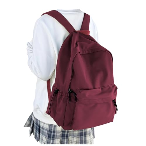 winspansy Travel Backpack For Women Men Aesthetic Lightweight Daypack Simple Cute Backpack Waterproof College bag Fit 14 Inch Laptop Mochila de Viaje Red - color: C1-red