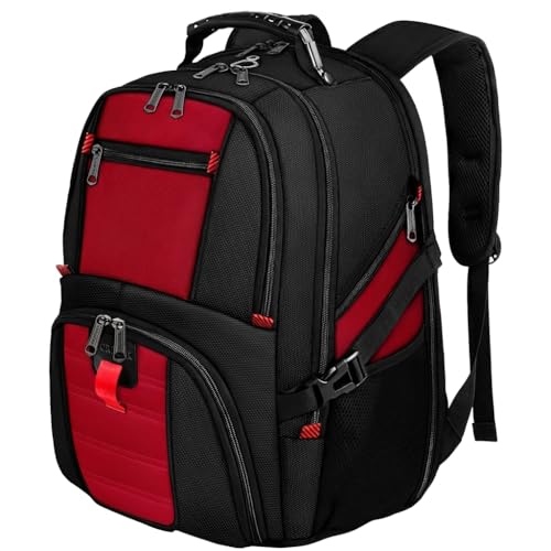 YOREPEK Large Backpack for Men, Extra Large Laptop Backpacks for Men Women, Water Resistant Travel Backpack Airline Approved Business Work Bag Fits 18.4 Inch Computer, Black - color: Red, size: 18.4 Inch