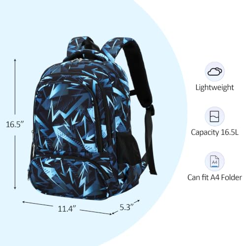 abshoo Lightweight Kids Backpack For School Boys Bookbag Kindergarten Elementary School Bags (Geometry Black-A) - color: Geometry Black-a