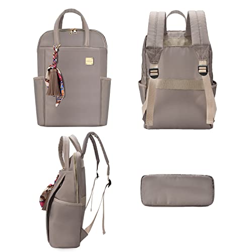 Kamlui Laptop Backpack for Women 15.6-inch Slim - Laptop Bag Computer Case Purse Travel Lightweight Medium Size Satchel Daypack 16-inch Water-resistant Business Comutter Fashion Stylish Nylon Khaki - color: Khaki239