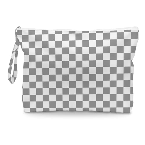 Fokongna Wet Bag, Small Portable Waterproof Multi-Functional Organizer for Women, Ideal for Daily, Beach & Travel，Grey White Checkerboard - color: Grey White Checkerboard