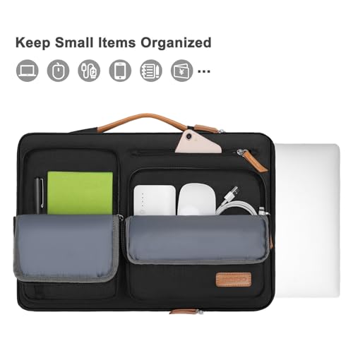 MOSISO 360 Protective Laptop Case 13 inch, 13 inch Laptop Sleeve Compatible with MacBook Air M5 M4 M3 M2 M1 2026-2018/Neo/Pro M2 M1, Side Open Carrying Case with 4 Zipper Pockets&Handle, Black - color: Black, size: 13 inch