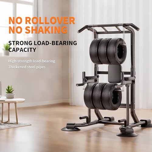 Adjustable Pull Up Bar for Home with Backrest, 6-Level Height Adjustment (69-94.5 inches), 352lb Capacity Carbon Steel Frame for Stability, Train Back, Abs & Chest - size: basic model