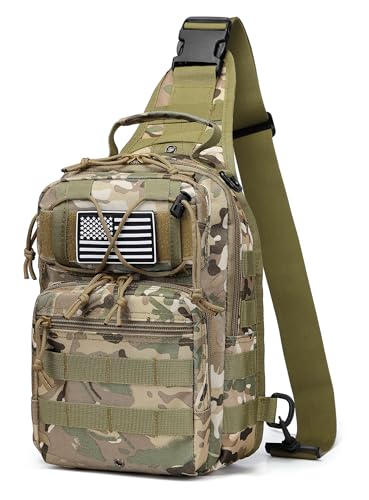 Tactical Sling Backpack Military Crossbody Bag Pack for Mens One Shoulder Holster Sling Bag 10L - color: Cp Ocp Camo