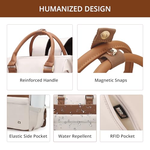 Swissdigital Design Backpack for Women with USB Charging Port SD1726L-07 - color: Beige Brown