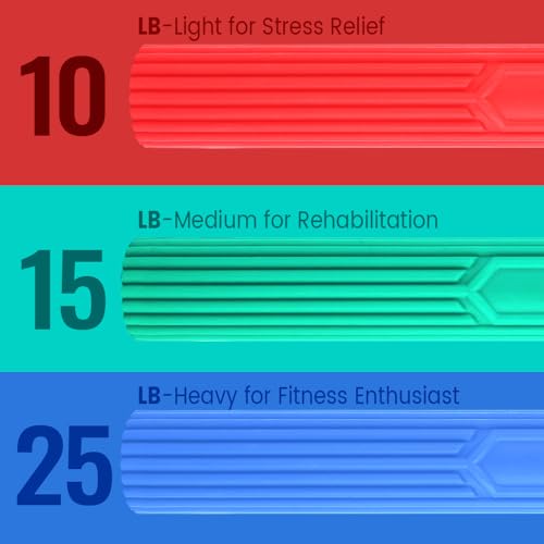 Inspack Flex Tennis Elbow Therapy Bar, Flexbar Treatment, Grip Strength Trainer, Therabars Flex Bars Physical Tendonitis, Wrist, Pain Relief, Forearm Strengthener Hand Exercise, Resistance Twist 25lb 15lb 10lb - color: Red_10LB