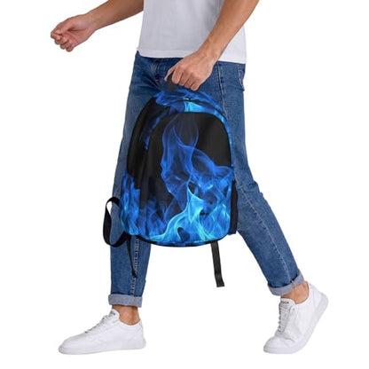 Blue Flame Travel Backpack for Men Women 15.6 inch Laptop Backpack Casual Daypack for Weekender - color: Blue Flame