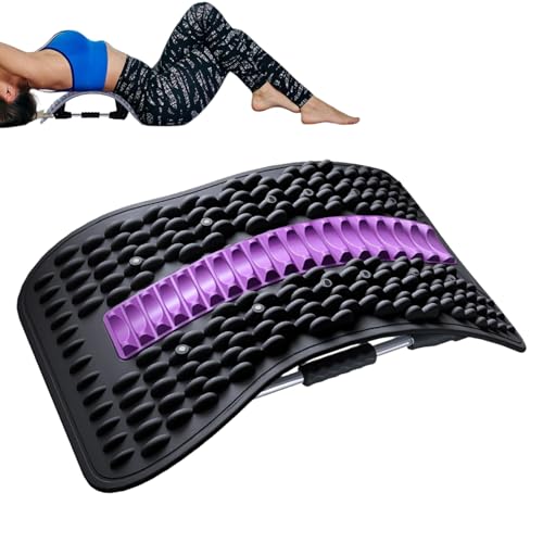 Back Stretcher - Adjustable Multi-Level Support, Ergonomic Arch Design, Muscle Relaxation Tool, Spine Alignment Device | Yoga Stretching Accessory with Pain Reliefs Function for Home, Offices Session - color: Black