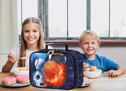 LEDAOU Lunch Box Kids Insulated Lunch Bag Boys Girls Toddler Reusable Lunchbox for School Picnic Hiking - color: Blue