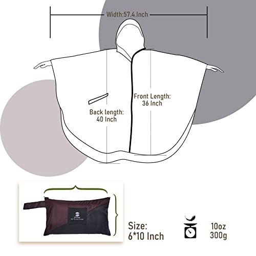 SaphiRose Unisex Rain Poncho Waterproof Raincoat Hooded for Adults Women with Pockets - color: Gradient Dark Purple