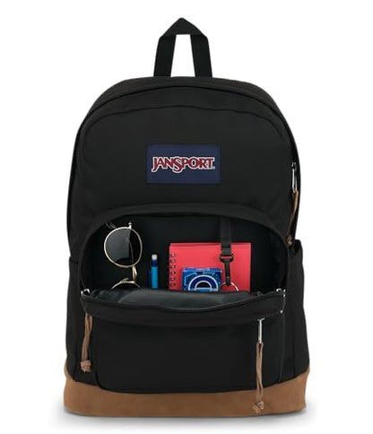 JanSport Right Pack Backpack - Durable Daypack with Padded 15" Laptop Sleeve, Spacious Main Compartment & Integrated Water Bottle Pocket - Black - color: Black