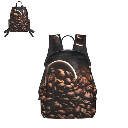 Travel Backpack for Women Men Coffee Beans Daypack 15 inch Lightweight Computer Bag Casual Back Pack - color: Coffee Beans