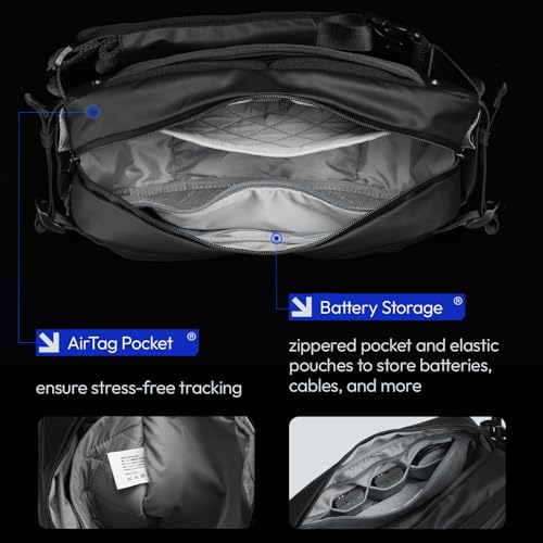 ULANZI Camera Sling Bag, Water-Resistant Camera Case with Tripod Holder, DSLR/SLR/Mirrorless Camera Bags Crossbody for photographers - Black 9L Capacity - size: Black 9L