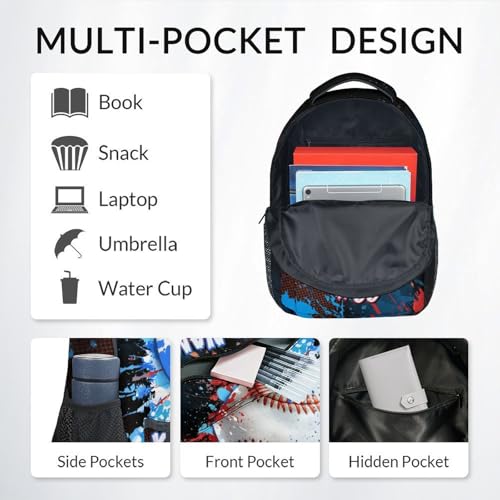 COZYAURA Backpack for Kids - Personalized Baseball Backpacks Set for School - Boys Bookbag with Lunch Box - Youth Back Pack for Elementary Middle School - color: Style-3