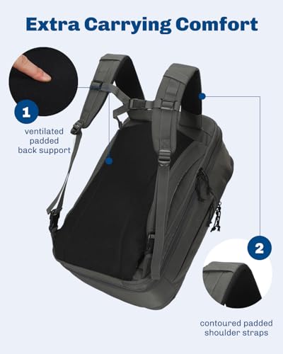 Hynes Eagle TSA Friendly Travel Backpack for Men Women Carry on Backpack 40L Flight Approved Laptop Backpack for 17 inches Compressible Weekender Bag Overnight Backpack Dark Grey - color: Dark Grey
