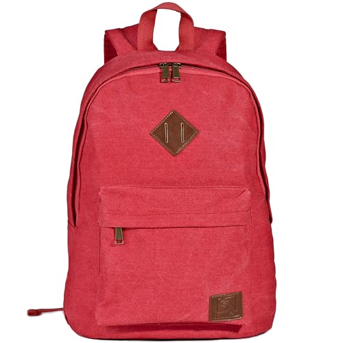Durable Canvas College Rucksack Laptop Excursion Backpack Travel Notebook School Backpack Bookbag For Men Women Red Factory Directly - color: Red