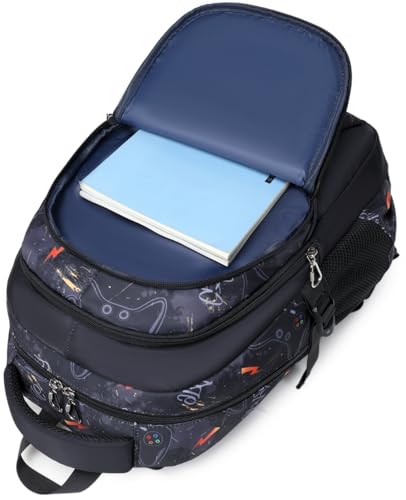 Boys Backpack for Elementary Kids Bookbag Middle School Bags Heavy Duty Soccer Laptop Durable Waterproof 18 In (4-Flame Game) - color: 4-flame Game
