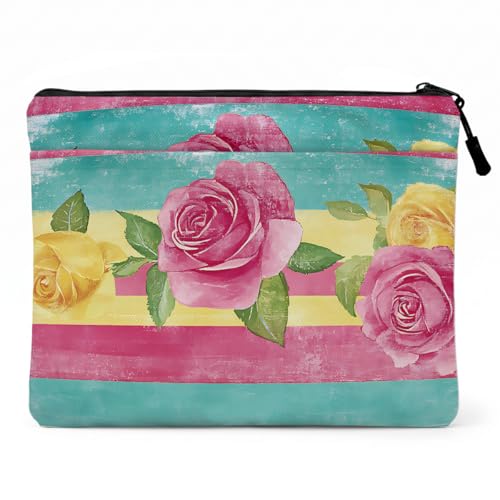 13.3 inch Laptop Case, Vibrant Boho Stripe Floral Print Laptop Sleeve, Soft Velvet Computer Sleeve with Pocket, Compatible with 13-13.3 Slim Laptops, Aesthetic Notebook Cover Bag for Business Work - color: Watercolor Floral 1422