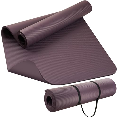 KEEP Extra Thick NBR Yoga Mat for Women & Men, 15mm Thick, 72”x32” Large Exercise Mat with Non-Slip Workout Mat for Yoga, Pilates, Stretching, Meditation – Wide & Cushioned Fitness Mat - color: Purple