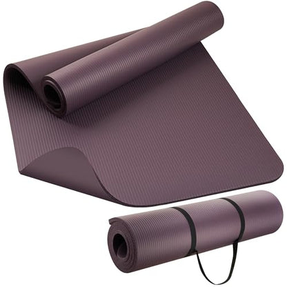 KEEP Extra Thick NBR Yoga Mat for Women & Men, 15mm Thick, 72”x32” Large Exercise Mat with Non-Slip Workout Mat for Yoga, Pilates, Stretching, Meditation – Wide & Cushioned Fitness Mat - color: Purple
