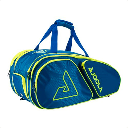 JOOLA Tour Elite Pickleball Bag – Backpack & Duffle Bag for Paddles & Pickleball Accessories – Thermal Insulated Pockets Hold 4+ Paddles - Includes Fence Hook - color: Navy/Yellow