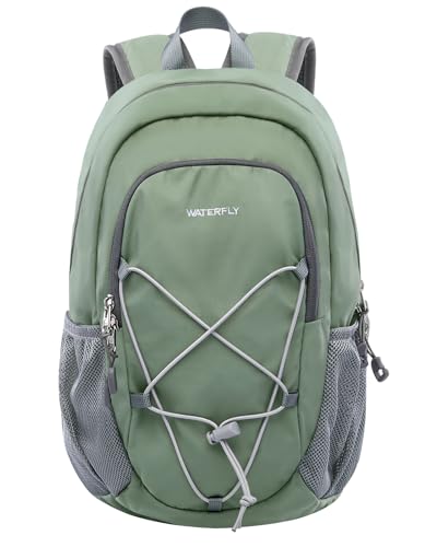 WATERFLY 12L Small Hiking Backpack: Day Pack Lightweight Travel Bag Camping Fitness Cycling Outdoor Sports Daypack For Women Men - color: Pea Green