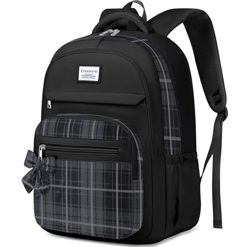 School Backpack for Teen Girls: Cute Bookbags Middle High School College Casual Back Pack 15.6 inch Laptop Backpacks Vintage Bags Women Travel Daypacks Mochilas Escolares Black - color: 4-black, size: 15.6 Inch