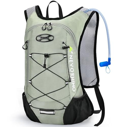 Lightweight Hydration Backpack, Running Backpack with 2L Water Bladder - color: Light Grass Green