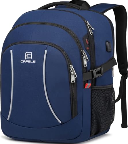 CAFELE Backpack for Men College Backpack Shool Backpack for Teen Boys with 17.3 Laptop Compartment, Bookbag for Men Work Backpack with USB Charging Port Blue - color: 17.3inch-blue, size: 17.3inch