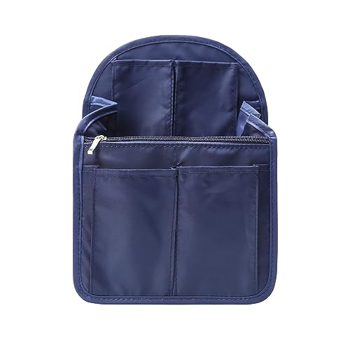 Surblue Backpack Organizer Insert Liner Hanging Travel Rucksack Purse and Handbag Insert Pocket, High-capacity Divider Foldable Nylon Shoulder Bag Organizer for Men and Women, (Navy, M) - color: Navy, size: M