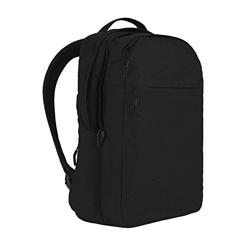 Incase City Backpack - 24L Main Storage Compartment with 16" Faux Fur Laptop Pocket, Quick Access Pocket, Everyday Tech Pack (Diamond Ripstop Black) - color: Diamond Ripstop Black